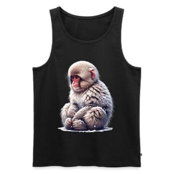 Snow Monkey - Men's Premium Organic Tank Top - black - Front - Michal (187cm)