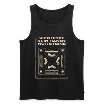 Vier Bits Kein Handy Nur Steine - Männer Premium Bio Tank Top - Schwarz - Vorne - Michal (187cm)