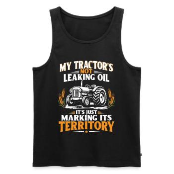 Lustiger Traktor Spruch Vintage Bauern mit Humor - Männer Premium Bio Tank Top - Schwarz - Vorne - Michal (187cm)