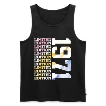 LIMITED EDITION 1971 - 55 YEARS - 55TH BIRTHDAY - Men's Premium Organic Tank Top - black - Front - Michal (187cm)