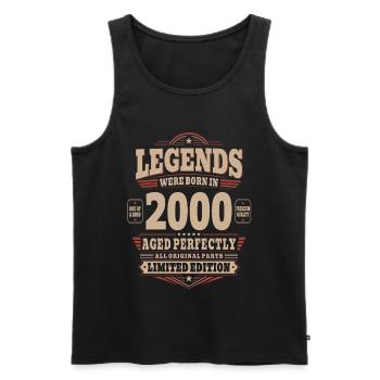 Cadeau pour 26 ans : mari 2000 Vintage rétro - Débardeur bio Premium Homme - noir - Devant - Michal (187cm)