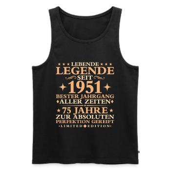 1951 Baujahr Geburtstag Vintage 75 Jahre - Männer Premium Bio Tank Top - Schwarz - Vorne - Michal (187cm)