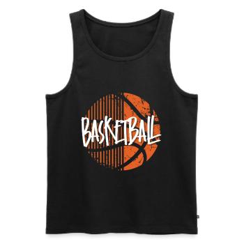 Basketball - Männer Premium Bio Tank Top - Schwarz - Vorne - Michal (187cm)