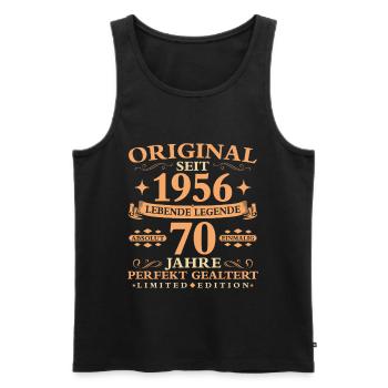 Geburtstag 70 Jahre Baujahr 1956 - Männer Premium Bio Tank Top - Schwarz - Vorne - Michal (187cm)