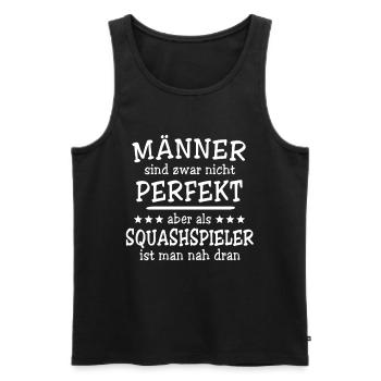 Squashspieler Männer - Männer Premium Bio Tank Top - Schwarz - Vorne - Michal (187cm)
