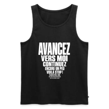 t-shirt retraité  - Débardeur bio Premium Homme - noir - Devant - Michal (187cm)