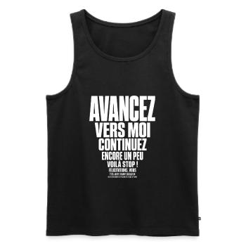 T-shirt Pêche Humour Cadeau Pêcheur - Débardeur bio Premium Homme - noir - Devant - Michal (187cm)