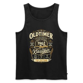 64. Geburtstag Geschenk Mann Vintage Oldtimer 1962 - Männer Premium Bio Tank Top - Schwarz - Vorne - Michal (187cm)