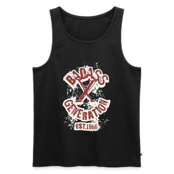 Badass Generation X 1966 - Männer Premium Bio Tank Top - Schwarz - Vorne - Michal (187cm)