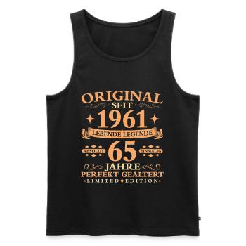 Geburtstag 65 Jahre Baujahr 1961 - Männer Premium Bio Tank Top - Schwarz - Vorne - Michal (187cm)