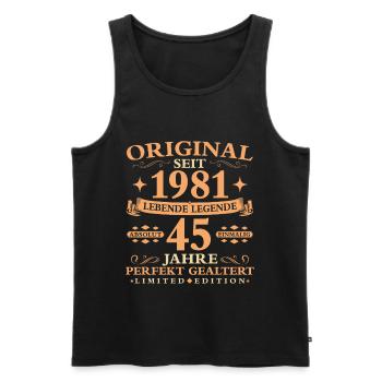 Geburtstag 45 Jahre Baujahr 1981 - Männer Premium Bio Tank Top - Schwarz - Vorne - Michal (187cm)