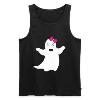Ghost girl with pink bow - Men's Premium Organic Tank Top - black - Front - Michal (187cm)