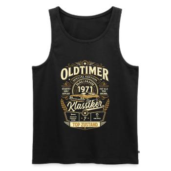 55. Geburtstag Geschenk Mann Vintage Oldtimer 1971 - Männer Premium Bio Tank Top - Schwarz - Vorne - Michal (187cm)