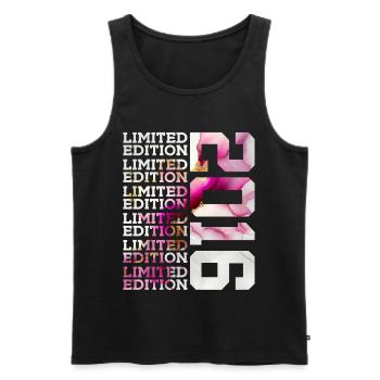 LIMITED EDITION 2016 - 10 JAHRE - 10. GEBURTSTAG - Männer Premium Bio Tank Top - Schwarz - Vorne - Michal (187cm)