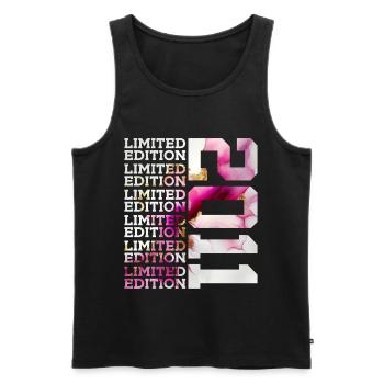 LIMITED EDITION 2011 - 15 YEARS - 15TH BIRTHDAY - Men's Premium Organic Tank Top - black - Front - Michal (187cm)
