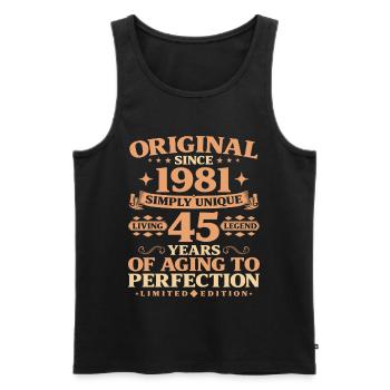 Original depuis le 45e anniversaire de 1981 - Débardeur bio Premium Homme - noir - Devant - Michal (187cm)