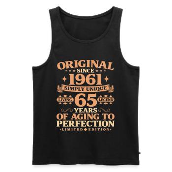 Original since 1961 Vintage 65th Birthday - Men's Premium Organic Tank Top - black - Front - Michal (187cm)