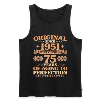 Original since 1951 Vintage 75th Birthday - Men's Premium Organic Tank Top - black - Front - Michal (187cm)