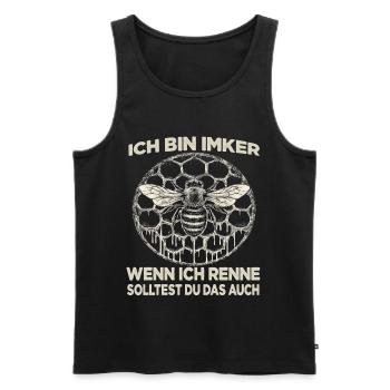 Imker Biene Fan Motiv Bienenzüchter - Männer Premium Bio Tank Top - Schwarz - Vorne - Michal (187cm)