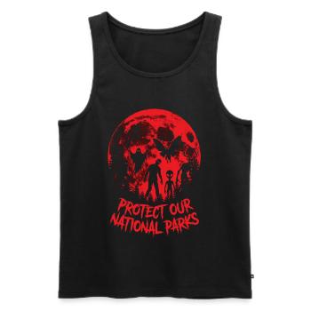 Les cryptides protègent nos parcs nationaux - Débardeur bio Premium Homme - noir - Devant - Michal (187cm)