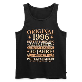Baujahr 1996 geboren 30. Geburtstag Vintage - Männer Premium Bio Tank Top - Schwarz - Vorne - Michal (187cm)