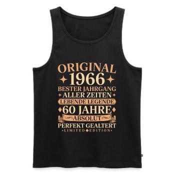 Baujahr 1966 geboren 60. Geburtstag Vintage - Männer Premium Bio Tank Top - Schwarz - Vorne - Michal (187cm)