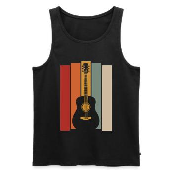 Retro Guitar Graphic - Musicien Guitariste - Débardeur bio Premium Homme - noir - Devant - Michal (187cm)