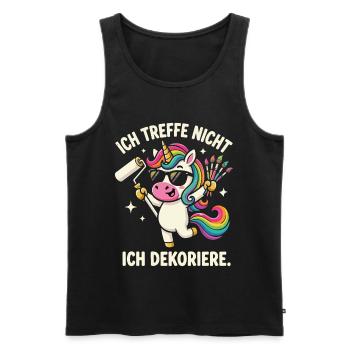 Ich treffe Nicht Ich dekoriere - Männer Premium Bio Tank Top - Schwarz - Vorne - Michal (187cm)