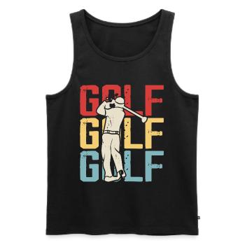 Retro Golf – départ passionné - Débardeur bio Premium Homme - noir - Devant - Michal (187cm)
