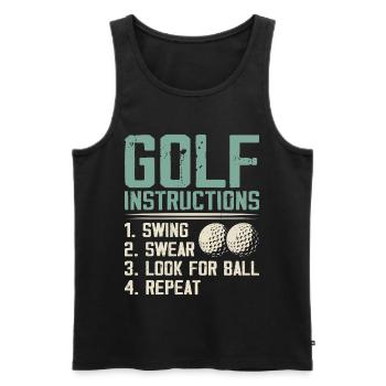 Instructions de golf – Swing, jurons, recherche - Débardeur bio Premium Homme - noir - Devant - Michal (187cm)