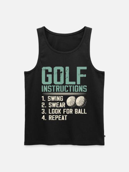 Golf Instructions – Swing, Fluchen, Suchen - Männer Premium Bio Tank Top - Schwarz