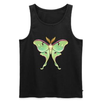Luna Moth Illustration Céleste Actias luna - Débardeur bio Premium Homme - noir - Devant - Michal (187cm)