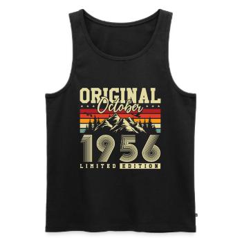 Original octobre 1956 – Millésime du 70e anniversaire - Débardeur bio Premium Homme - noir - Devant - Michal (187cm)
