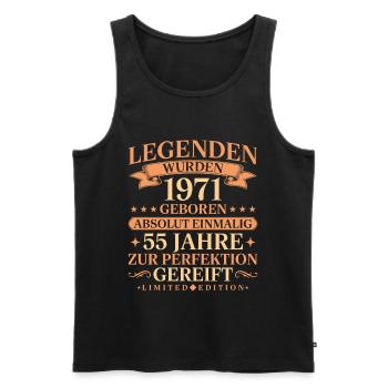 1971 Jahrgang geboren Legenden 55. Geburtstag - Männer Premium Bio Tank Top - Schwarz - Vorne - Michal (187cm)
