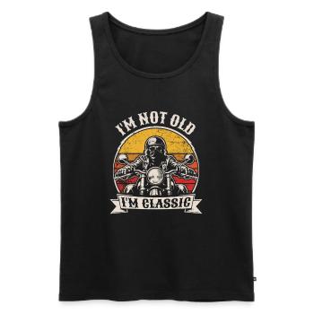 Je ne suis pas vieux, je suis du classique | Biker | Moto - Débardeur bio Premium Homme - noir - Devant - Michal (187cm)