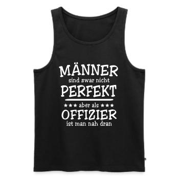 Offizier Männer - Männer Premium Bio Tank Top - Schwarz - Vorne - Michal (187cm)