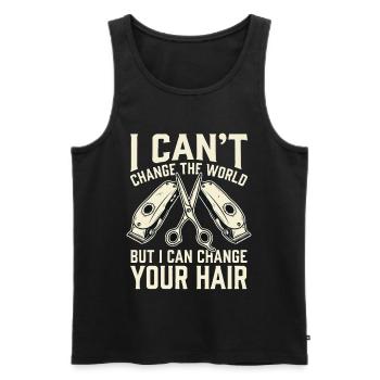 Je peux changer ta coiffure - Débardeur bio Premium Homme - noir - Devant - Michal (187cm)
