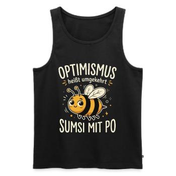 Optimismus heißt umgekehrt sumsi mit po - Männer Premium Bio Tank Top - Schwarz - Vorne - Michal (187cm)