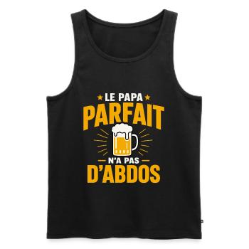 Papa Parfait Cadeau humour personnalisé - Débardeur bio Premium Homme - noir - Devant - Michal (187cm)