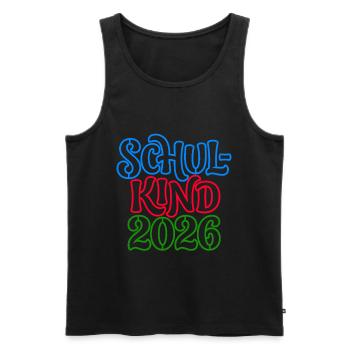 Schoolchild 2026 | Neon Optics | School enrollment - Men's Premium Organic Tank Top - black - Front - Michal (187cm)