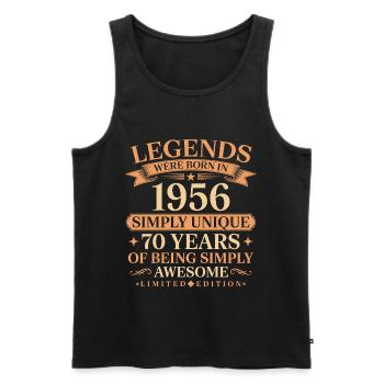 Né en 1956 Unique 70 ans - Débardeur bio Premium Homme - noir - Devant - Michal (187cm)