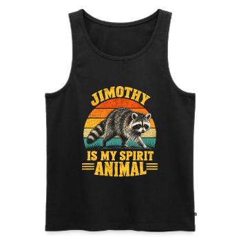 Jimothy Raccoon is My Spirit Animal - Männer Premium Bio Tank Top - Schwarz - Vorne - Michal (187cm)