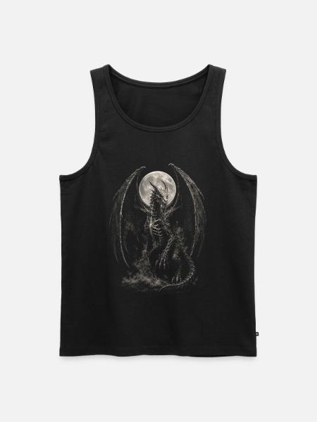 Skelett Drache Fantasy - Männer Premium Bio Tank Top - Schwarz
