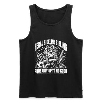 Feral Sideline Sibling  - Männer Premium Bio Tank Top - Schwarz - Vorne - Michal (187cm)