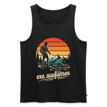 Programmierer Humor exe Echse ausführen - Männer Premium Bio Tank Top - Schwarz - Vorne - Michal (187cm)