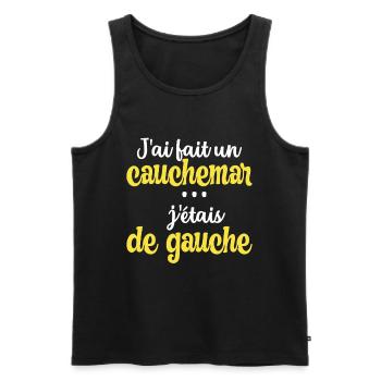 Humor Links Rechts Politik Slogan Albtraum - Männer Premium Bio Tank Top - Schwarz - Vorne - Michal (187cm)