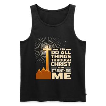Ich kann alles durch Christus tun - Männer Premium Bio Tank Top - Schwarz - Vorne - Michal (187cm)