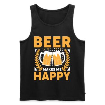 Bierfreude: Zwei Gläser stoßen - Männer Premium Bio Tank Top - Schwarz - Vorne - Michal (187cm)