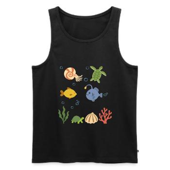Nautilus Unterwasser Kinder Meeresschildkröte Meer - Männer Premium Bio Tank Top - Schwarz - Vorne - Michal (187cm)