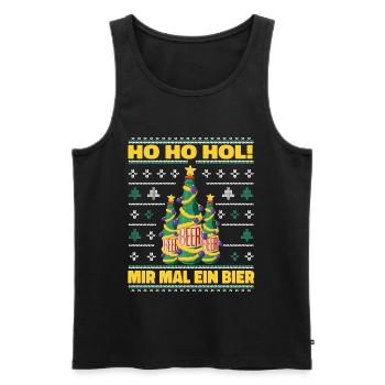 Ho Ho Hol – Weihnachtsbaum aus Bierflaschen - Männer Premium Bio Tank Top - Schwarz - Vorne - Michal (187cm)